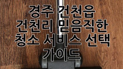 경주 건천읍 건천리: 믿음직한 청소 서비스 선택 가이드